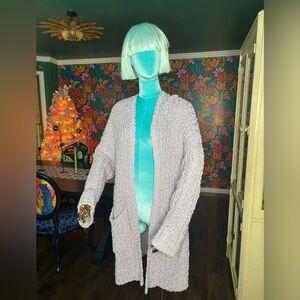 Cozy Lavender Popcorn Knit Cardigan